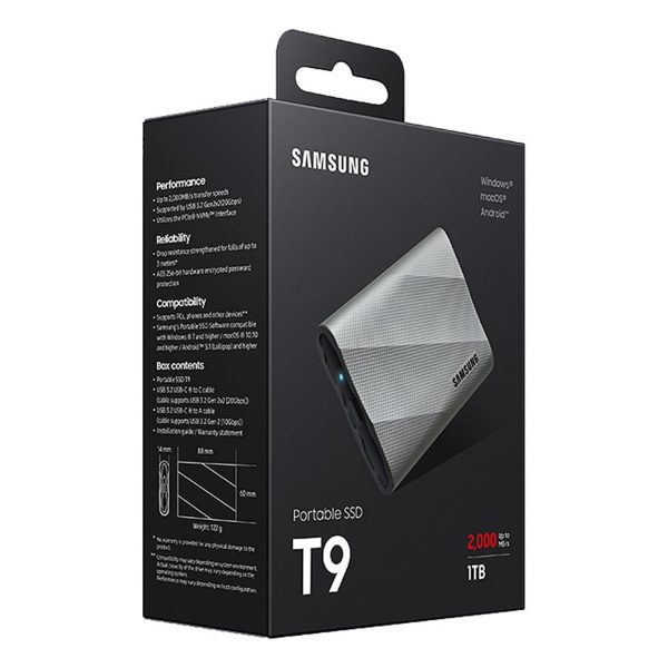 Samsung T9 USB 3.2 Gen 2x2 1TB Grey - Image 8