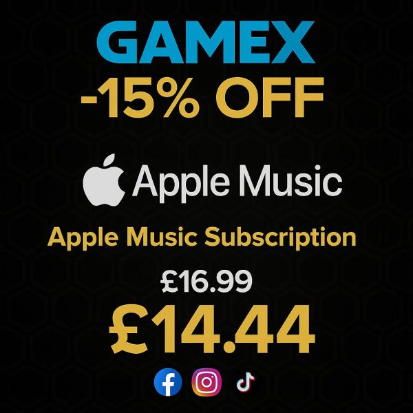GAMEX Apple Music Subscription 15% off