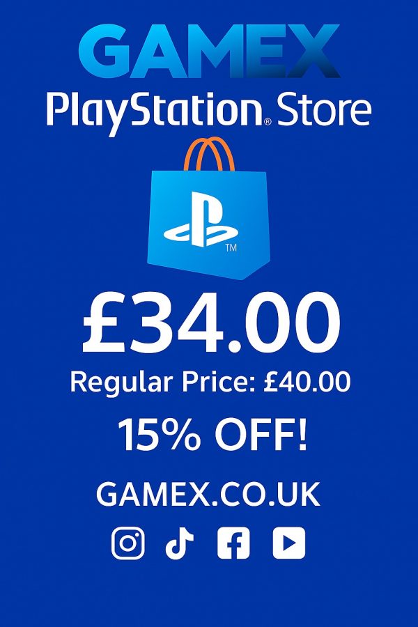 GAMEX PlayStation Store £34 Digital Voucher
