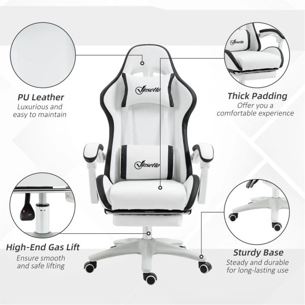 HOMCOM Gaming Vinsetto Computer Gaming Chair - PU Leather - Image 25
