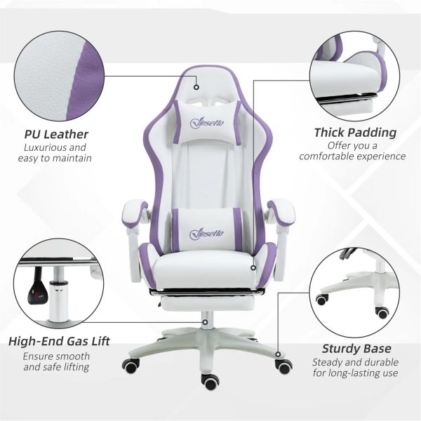 HOMCOM Gaming Vinsetto Computer Gaming Chair - PU Leather - Image 5