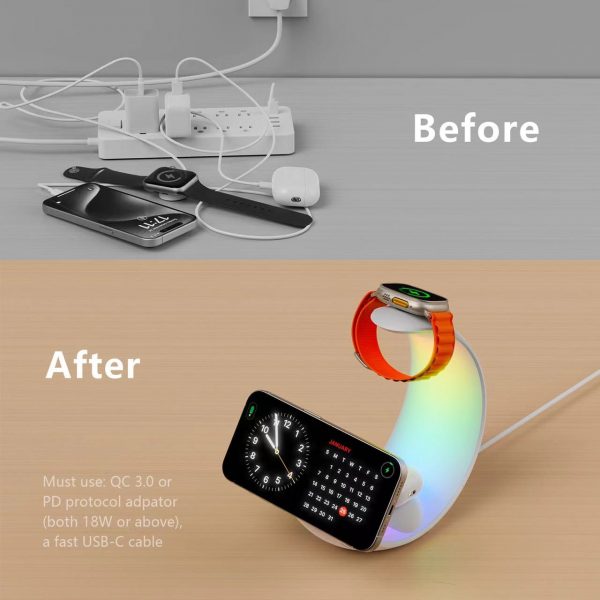4in 1 Strong Magsafe Wireless Fast Charger with Lamp - Image 6