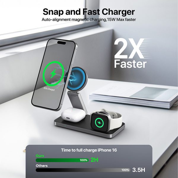 3 in 1 Foldable Wireless Charger - Image 5